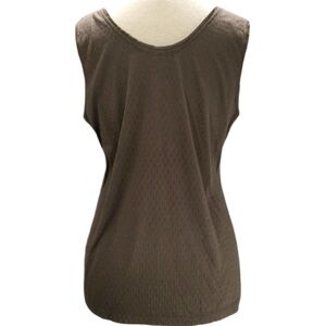 Banana Republic L Womens Tank Top Brown Bronze Textured Sleeveless Scoop Neck